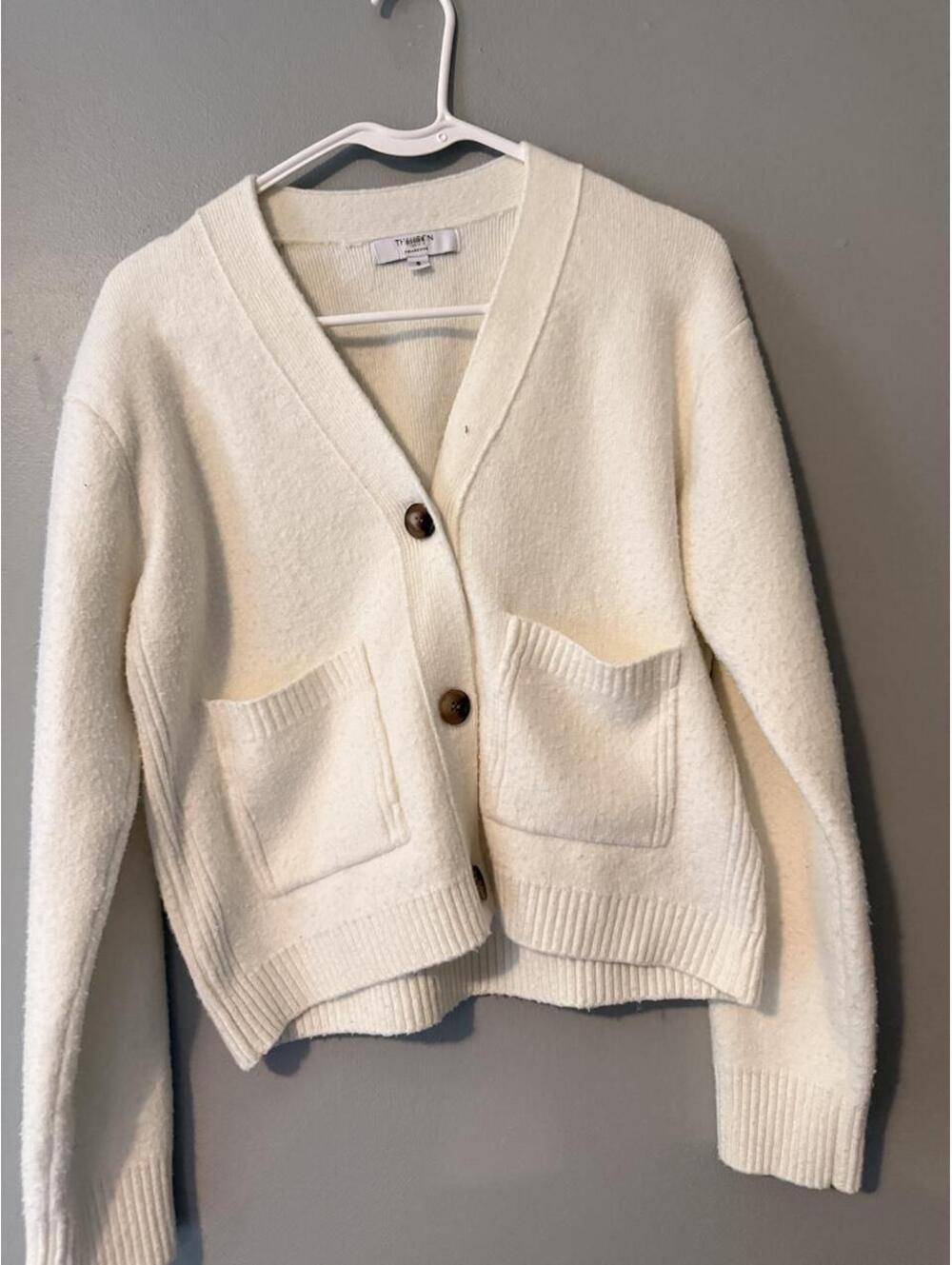 Thakoon collection Cream cardigan with pockets in size S - Picture 1 of 6